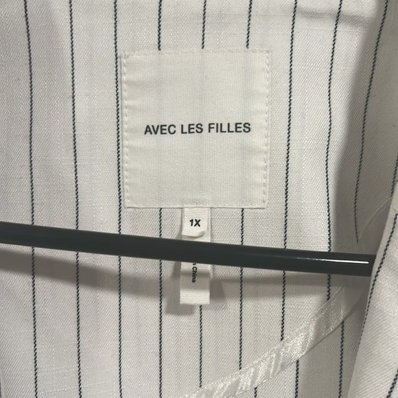 Avec Les Filles Longline Pinstriped Blazer - Picture 2 of 10